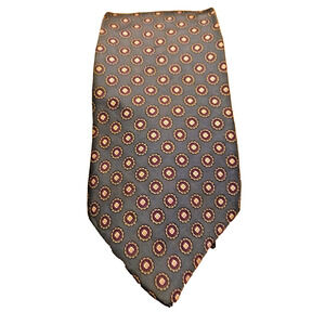 Don Loper Beverly Hills 100% Italian Silk Navy Burgundy Ditsy Floral Neck Tie